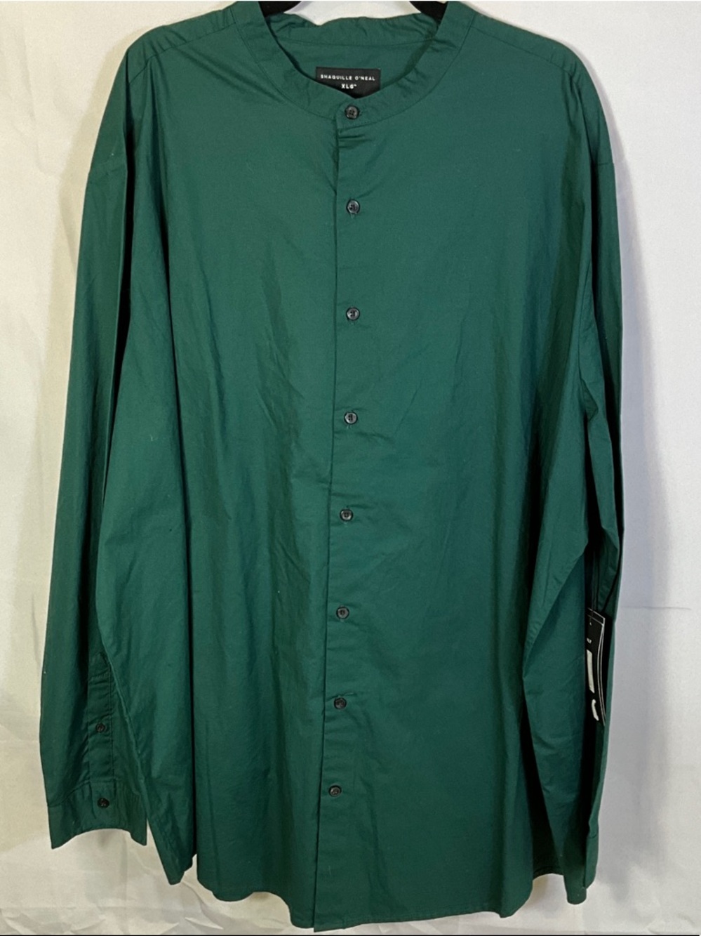 Shaquille O'Neal XLG Forest Green Button-Up Dress Shirt Size 3XLT